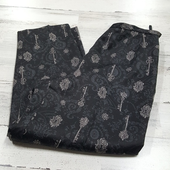 Talbots Petites Key Print Silk Wool Pants Size 10 - Picture 1 of 6